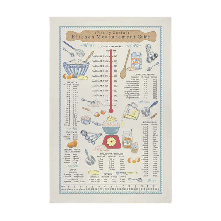 Kitchen Measurements Cotton Tea Towel