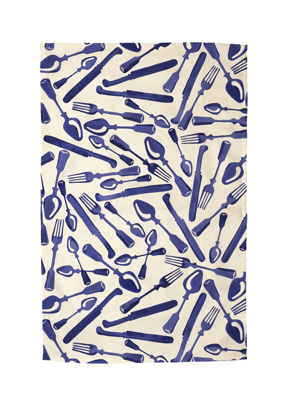 Knives & Forks Tea Towel-- Dark Blue