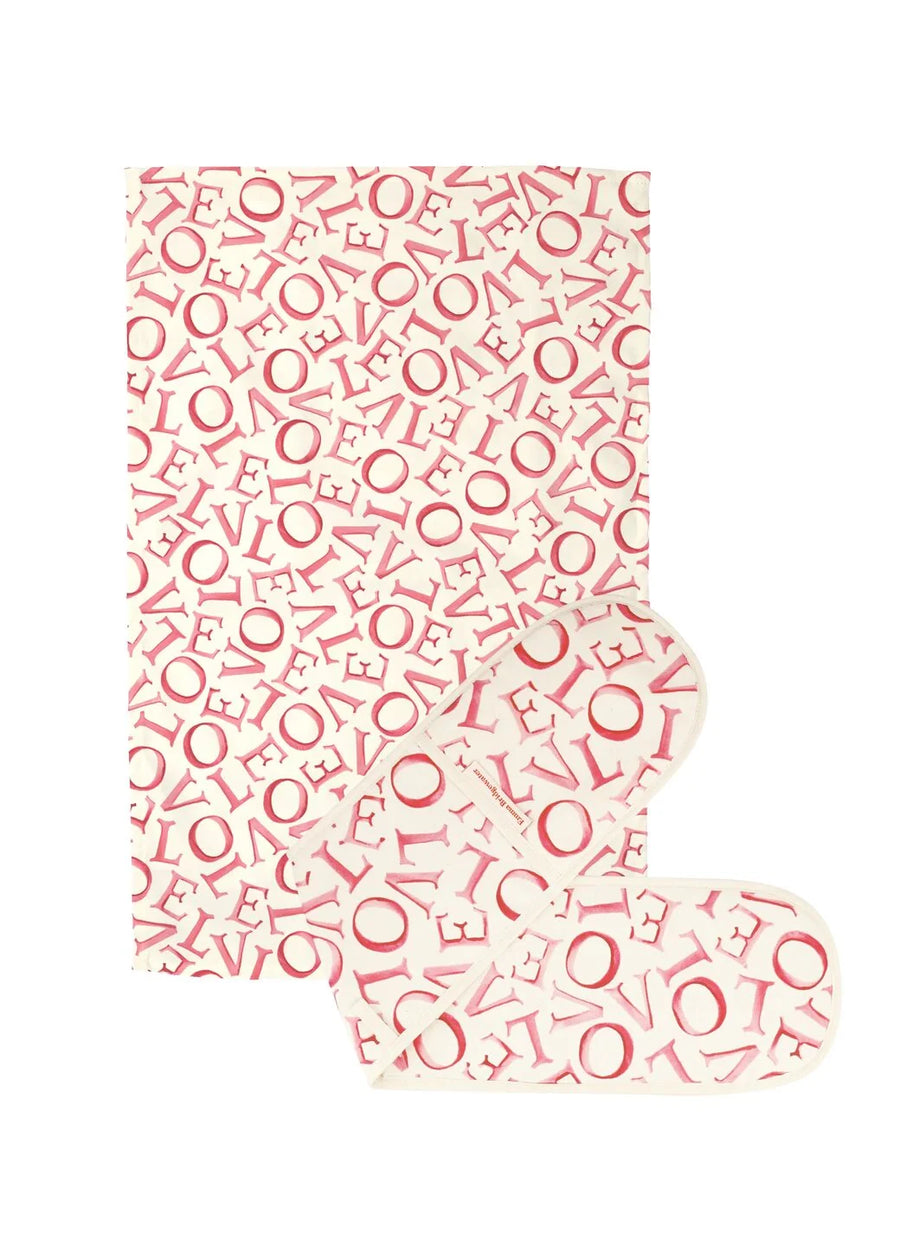 Emma Bridgewater L.O.V.E Oven Glove & Tea Towel Set