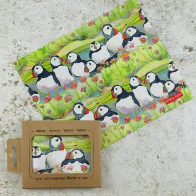 Sea Thrift Puffins Lens Cloth