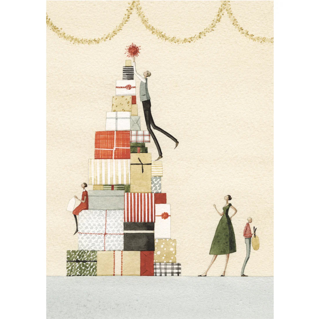 Present Pile Christmas Greetings Card