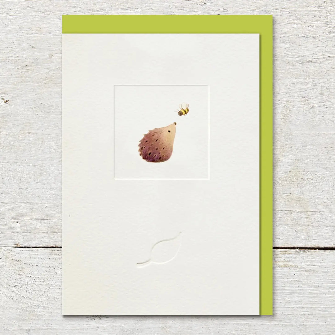 Little Windows Hedgehog and Bee Card