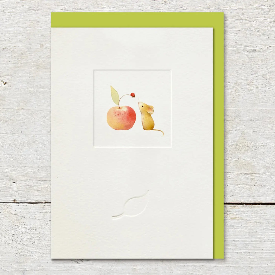 Little Windows Mouse and Apple Greetings Card