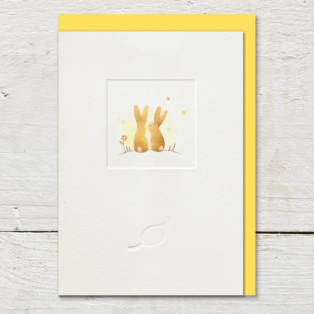 Little Windows Two Rabbits Greetings Card