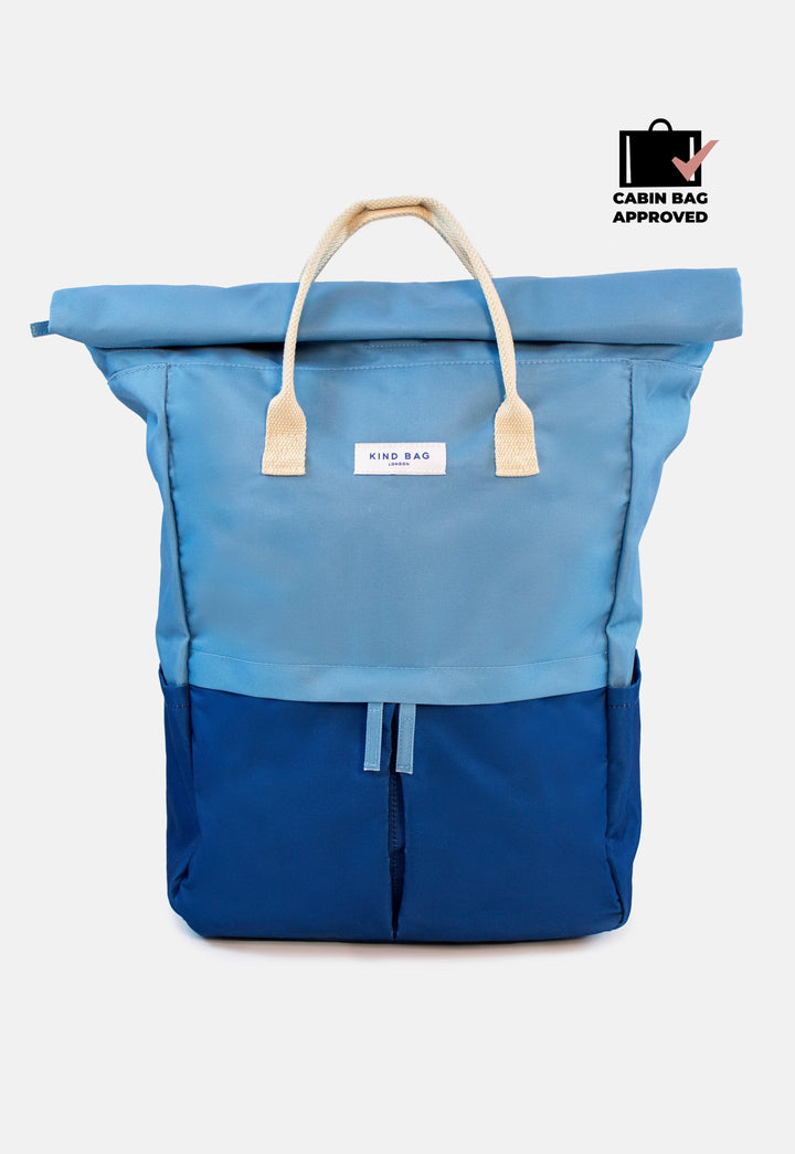 Light Blue and Navy Hackney Large Backpack