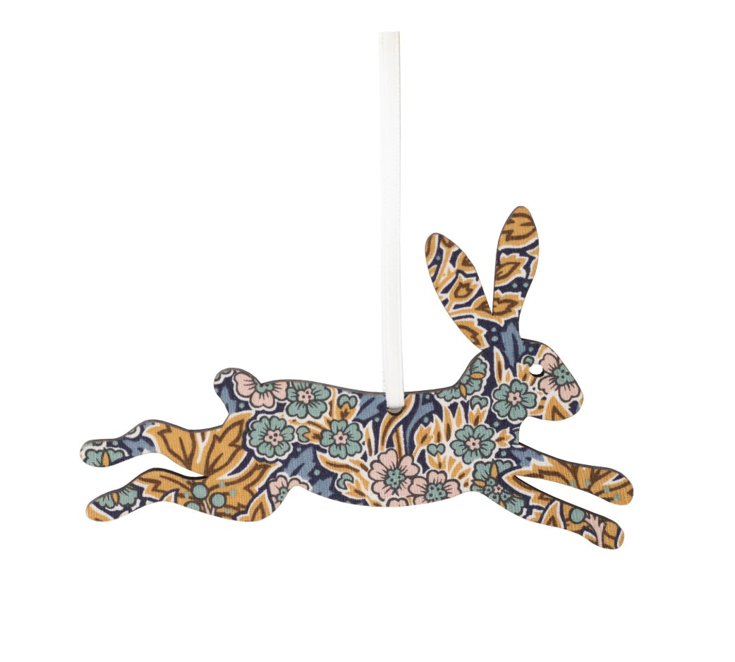 Wooden Leaping Hare Decoration