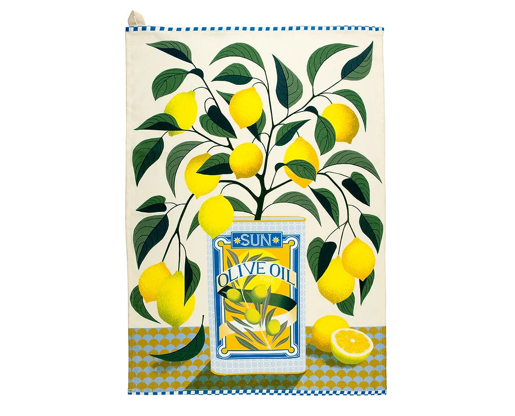Lemon Tree Tea Towel by Printer Johnson