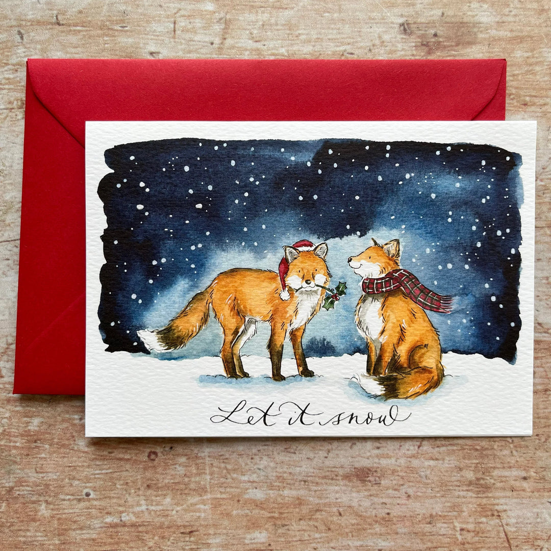 'Let It Snow' Fox Christmas Card