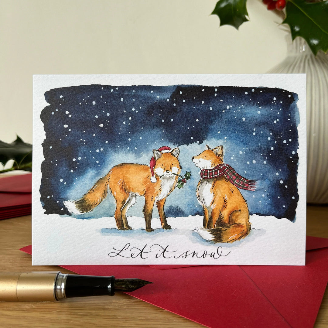 'Let It Snow' Fox Christmas Card