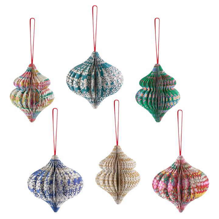 Meri Meri x Liberty Paper Honeycomb Tree Decorations