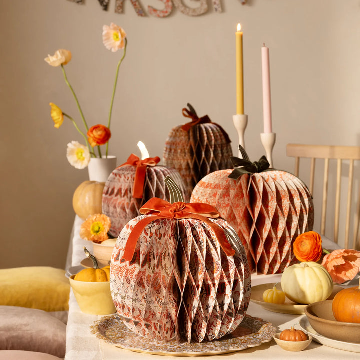 Liberty 3 Honeycomb Pumpkin Decorations