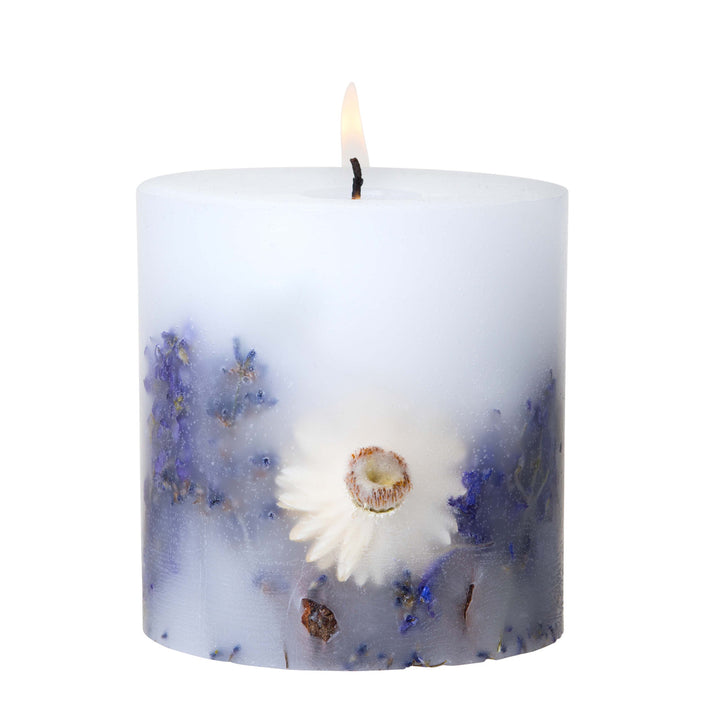 Nature's Gift Scented Botanical Candle - Inclusion Pillar - Lilac & Lavender