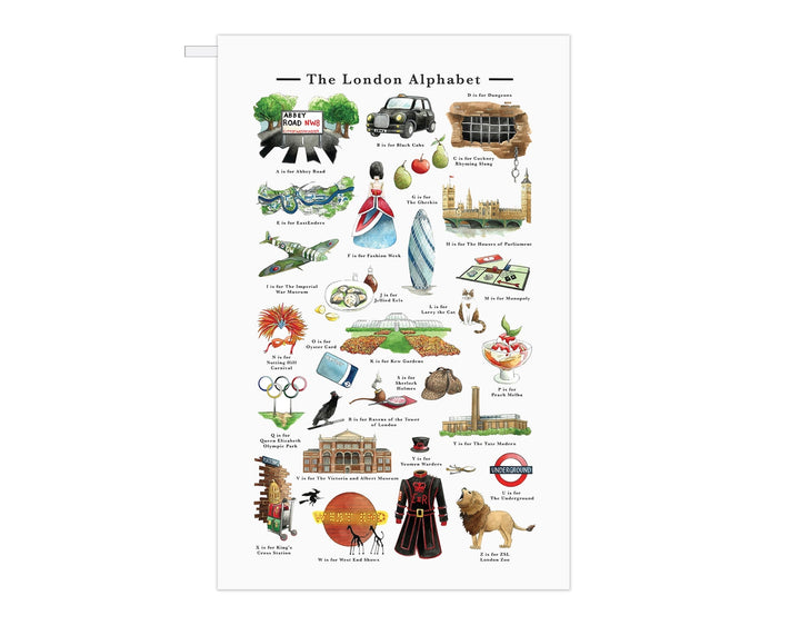 A Very London Alphabet Tea Towel