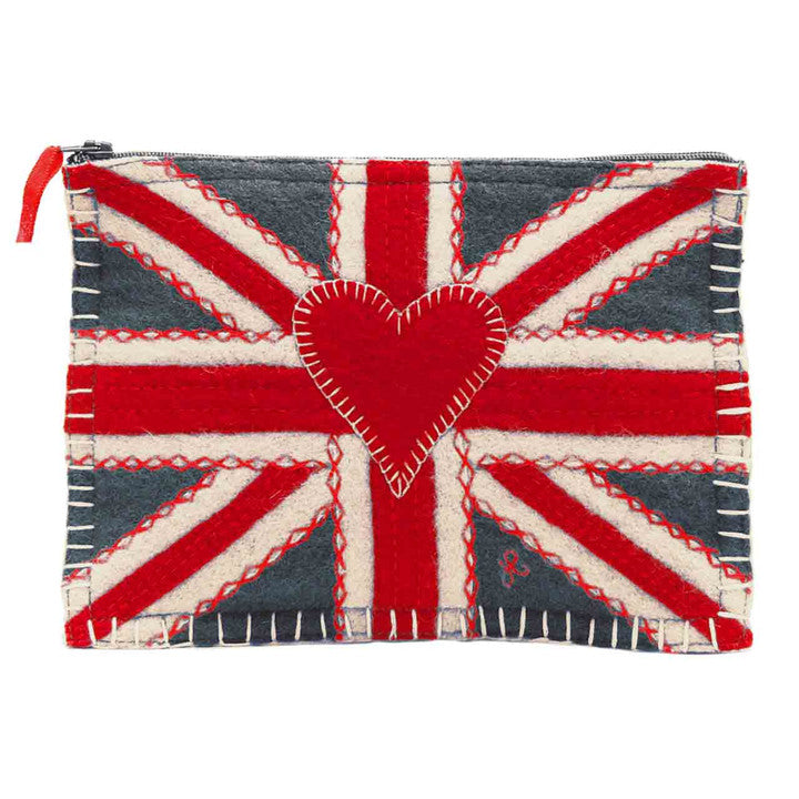 Union Jack Zippy Purse- Grey