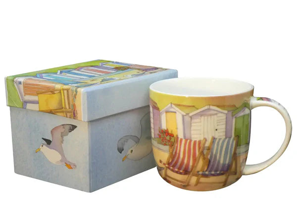 Beach Huts Bone China Mug (Boxed)
