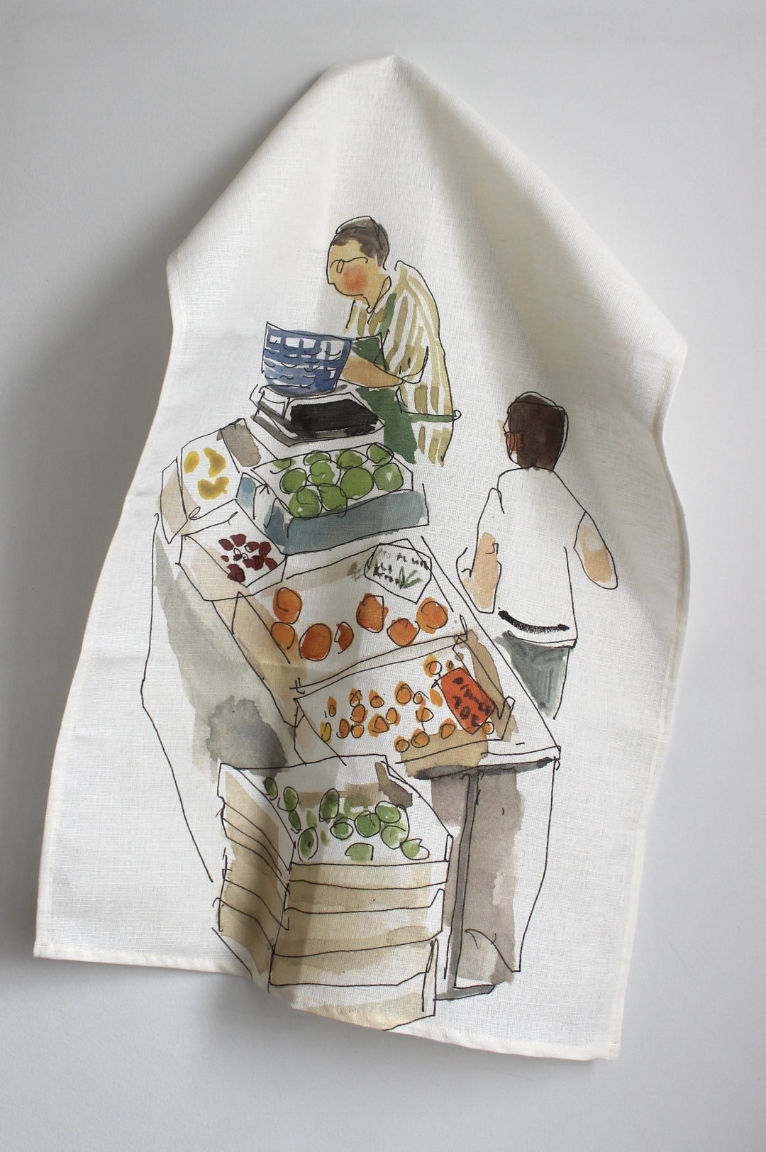 Market Day in France Linen/Cotton Tea Towel