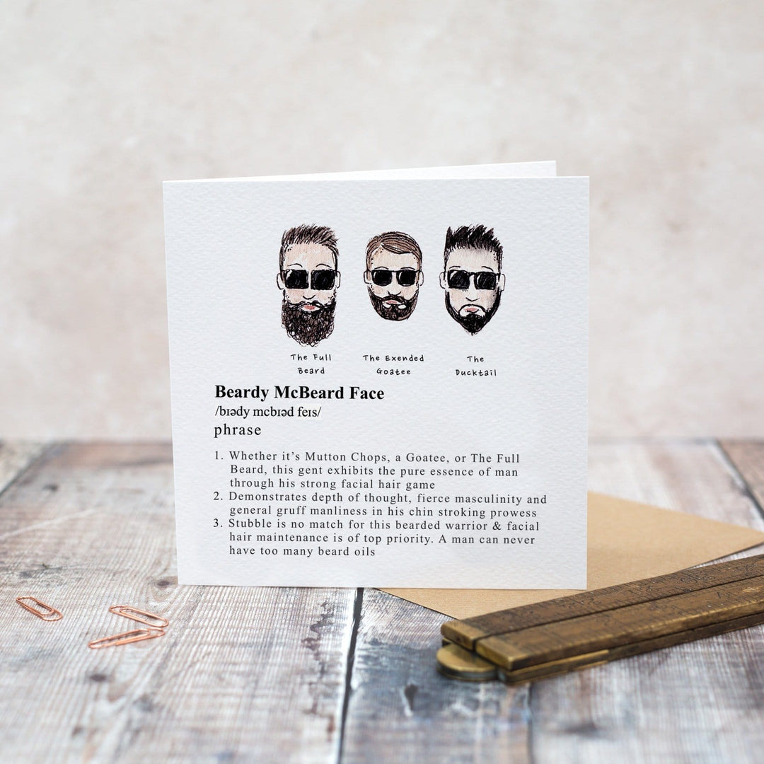 Beardy McBeard Face Greetings Card