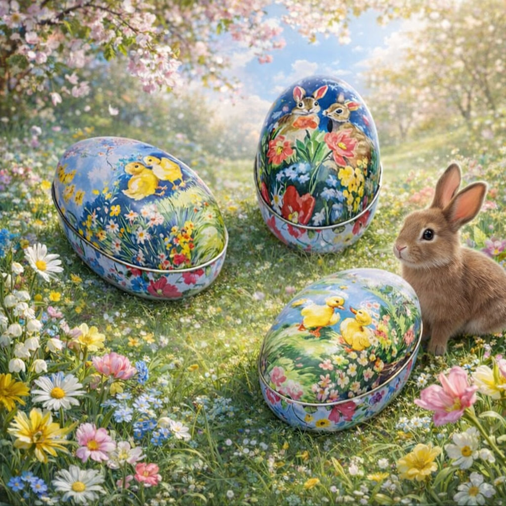 Vintage Easter Medium Tin Eggs