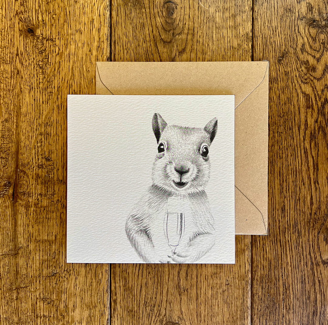Merry Squirrel Greetings Card