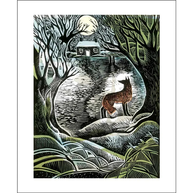 Midnight Fox Card by Angela Harding