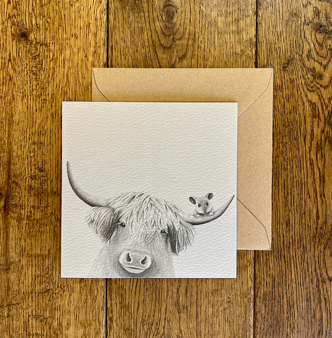 Moo and Mouse Greetings Card