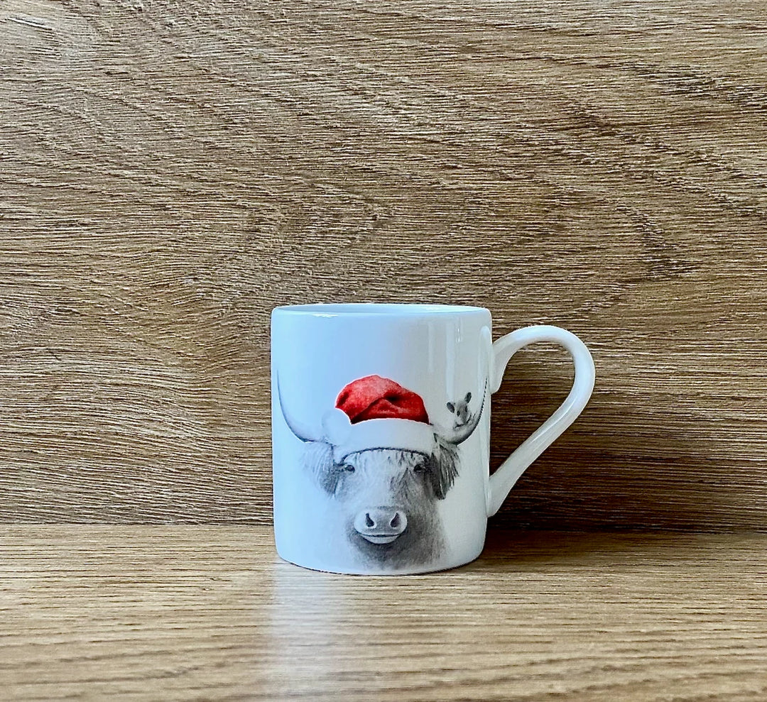 Moo and Mouse Christmas Hat Fine Bone China Mug