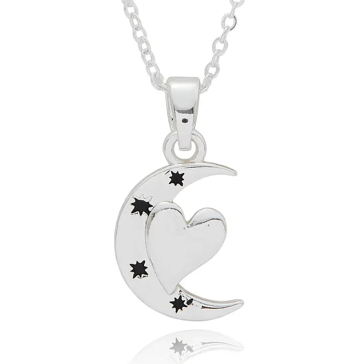 Fox Under The Moon Silver Plated Necklaces