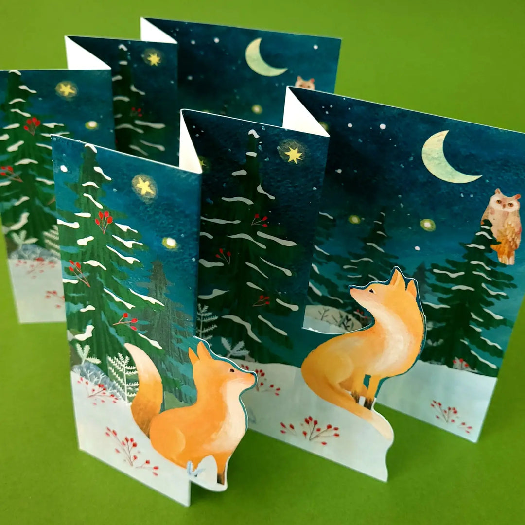 Moonlit Christmas Meadow Tri-fold Card Pack