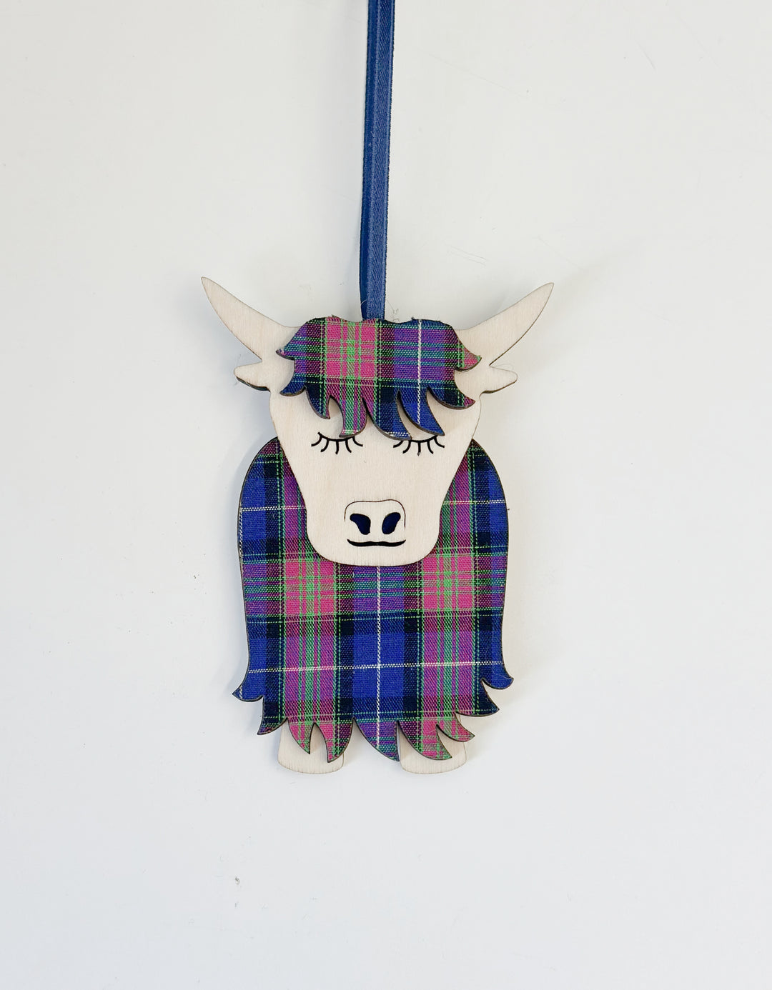 Wooden Morag Highland Cow Decoration