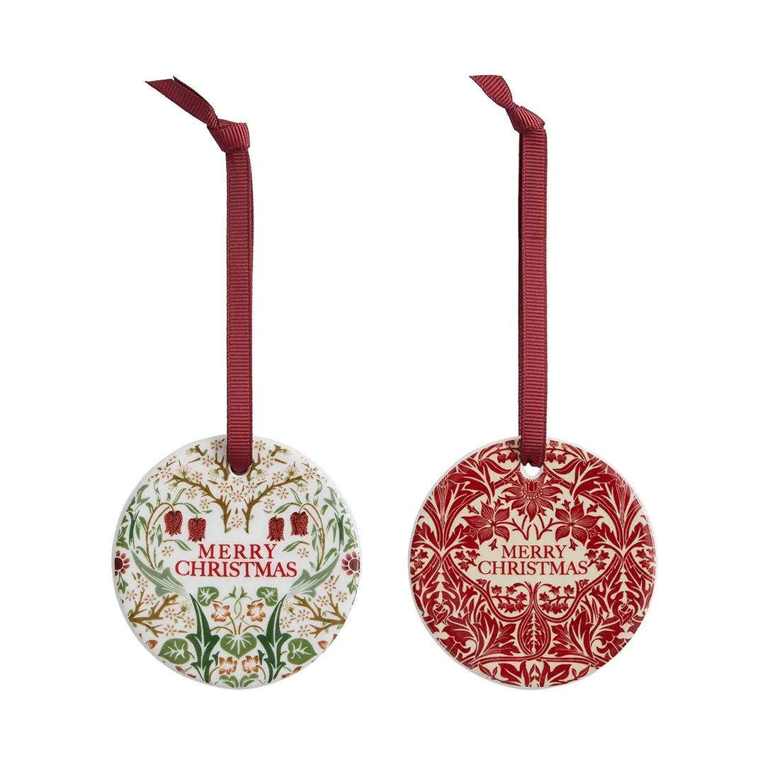 Morris & Co. Bluebell & Blackthorn Decorations Set of 2