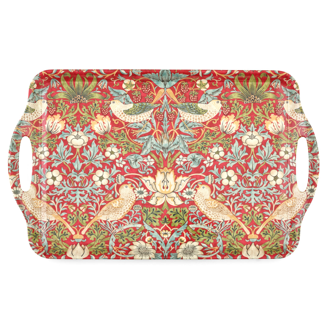 Pimpernel Strawberry Thief Red Melamine Handled Tray