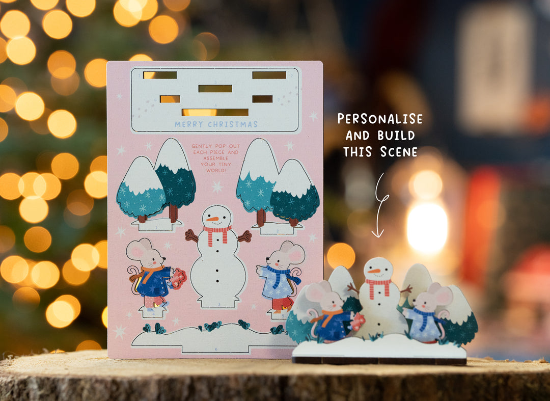 Christmas Mice & Snowman Pop Out Card