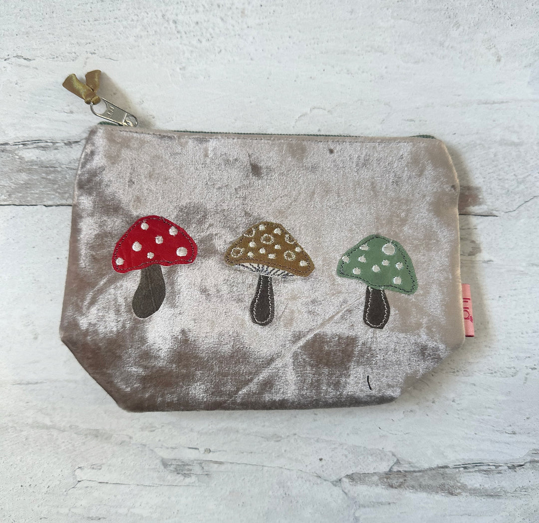 Mushroom Velvet Cosmetic Purse