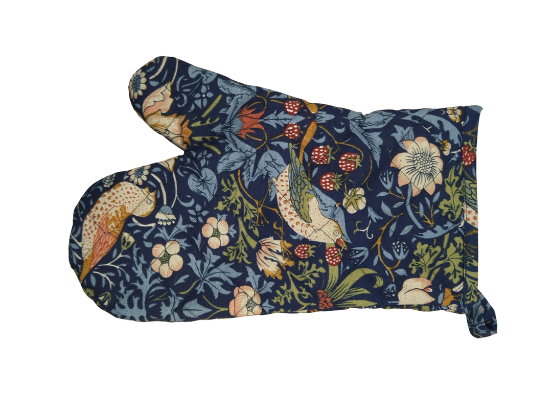 Strawberry Thief Navy Oven Mitt