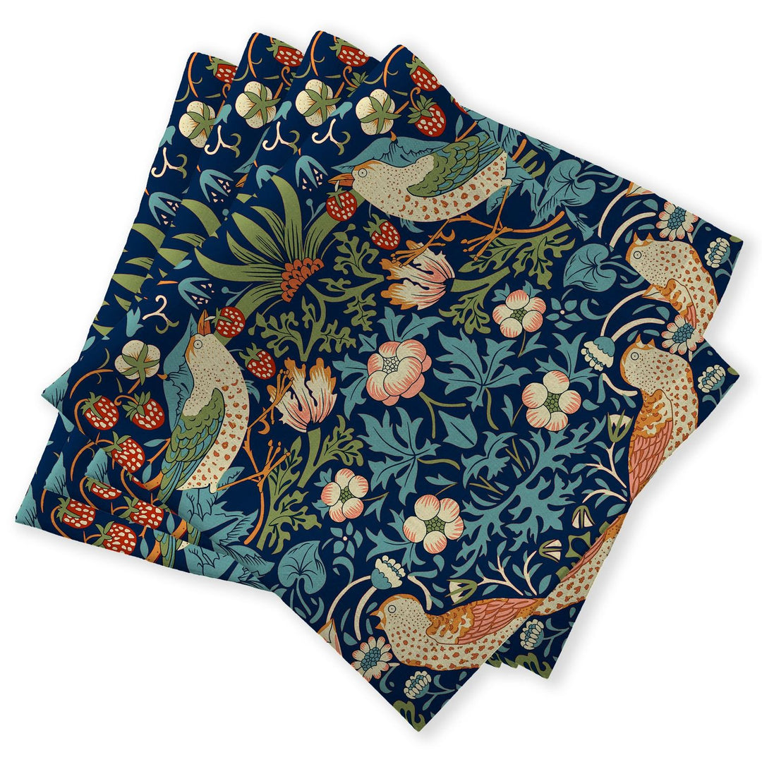 Strawberry Thief Navy Napkins - Set of 4