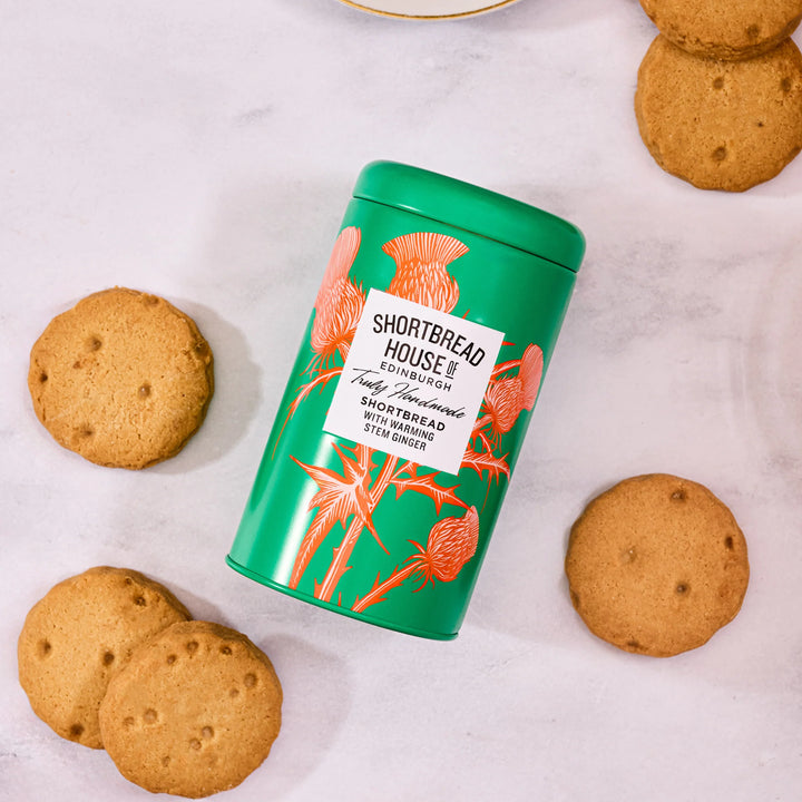 Truly Handmade Shortbread with Warming Stem Ginger 140g Short Tin