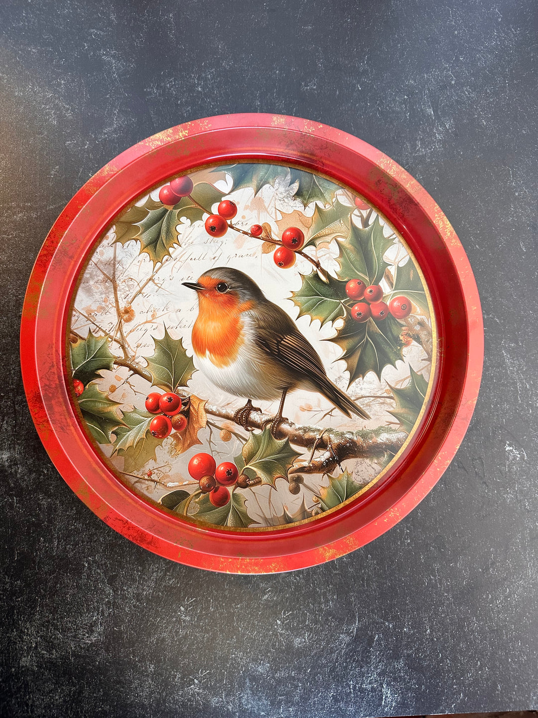 Nostalgia Robins Deepwell Tin Tray