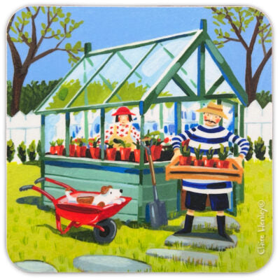 Summer Gardening Greenhouse Coaster