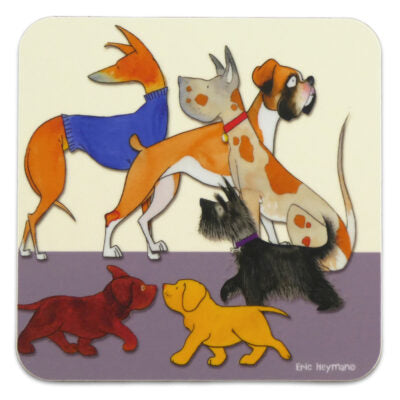 Paw Club 2 Coaster-- Mauve