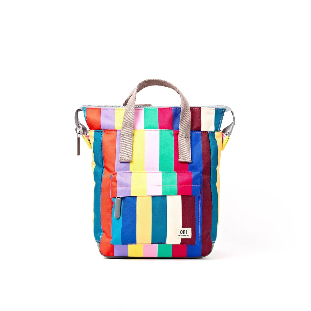 Bantry Small Backpack in Multi Stripe Wide Nylon