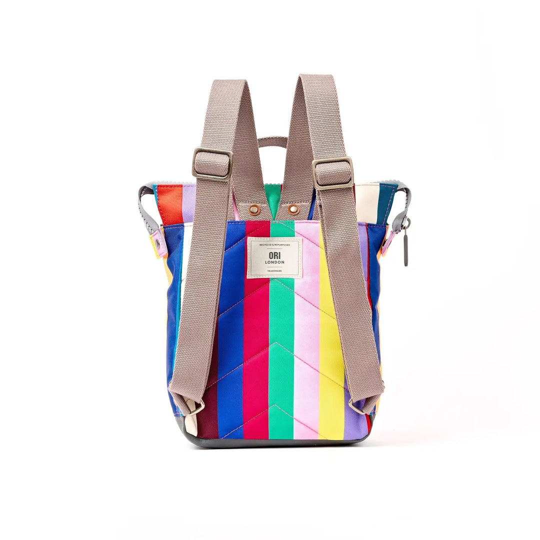 Bantry Small Backpack in Multi Stripe Wide Nylon