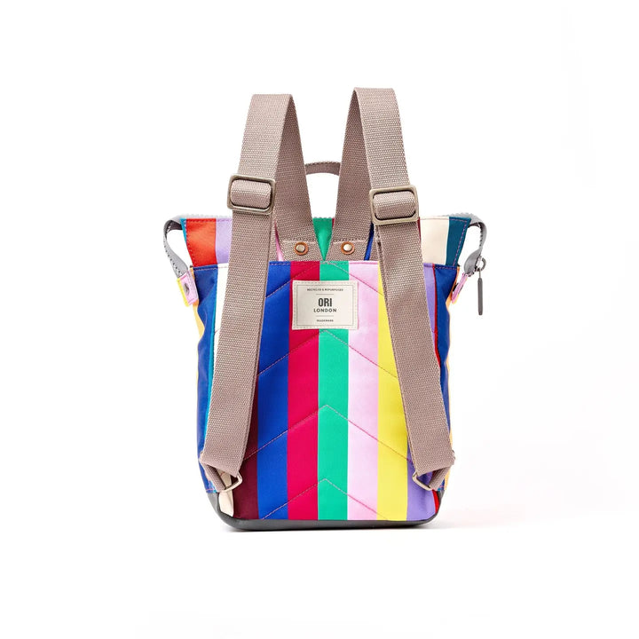 Bantry Small Backpack in Multi Stripe Wide Nylon