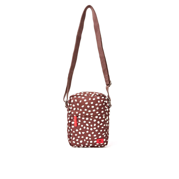 Bond Small Pocket Crossbody Bag in Brown Dot Canvas