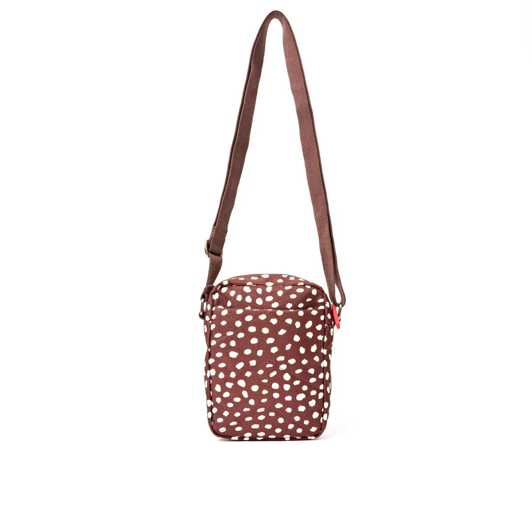 Bond Small Pocket Crossbody Bag in Brown Dot Canvas