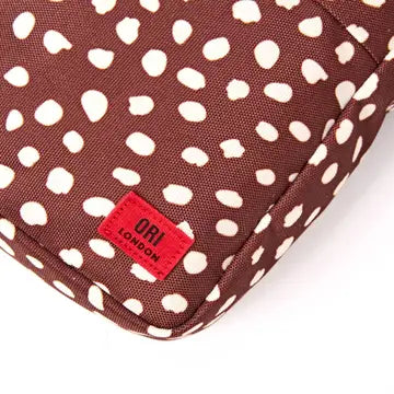 Bond Small Pocket Crossbody Bag in Brown Dot Canvas