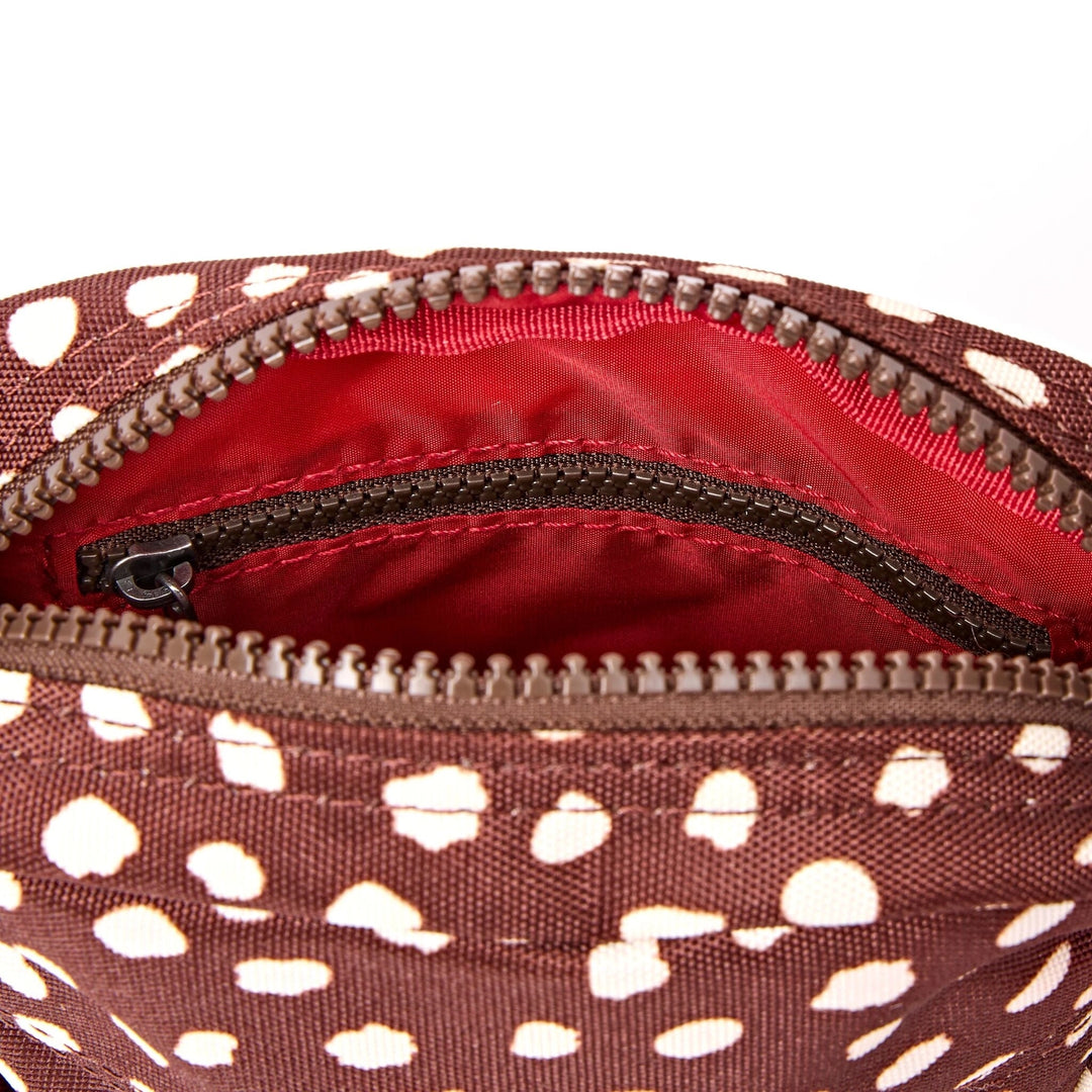Bond Small Pocket Crossbody Bag in Brown Dot Canvas