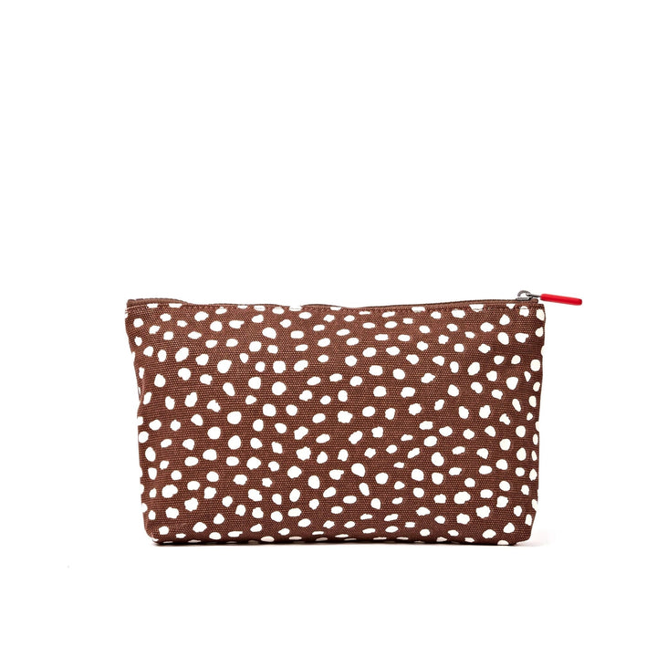 Maida Vale Medium Pouch in Brown Dot Canvas