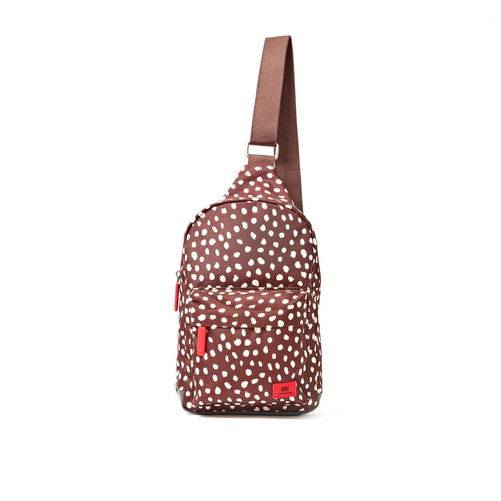 Willesdon Large Crossbody Bag in Brown Dot Canvas