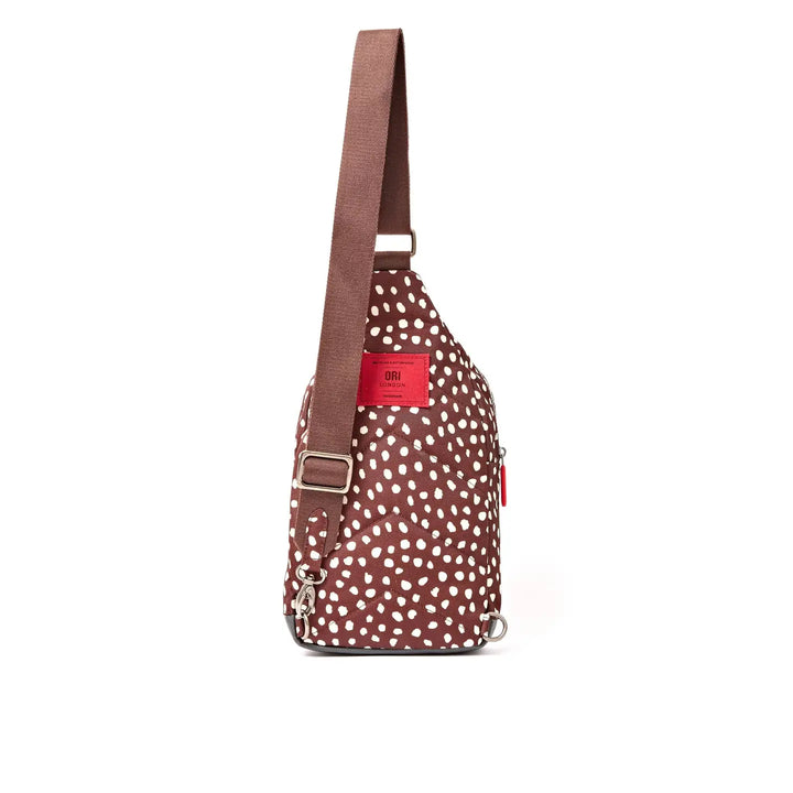 Willesdon Large Crossbody Bag in Brown Dot Canvas