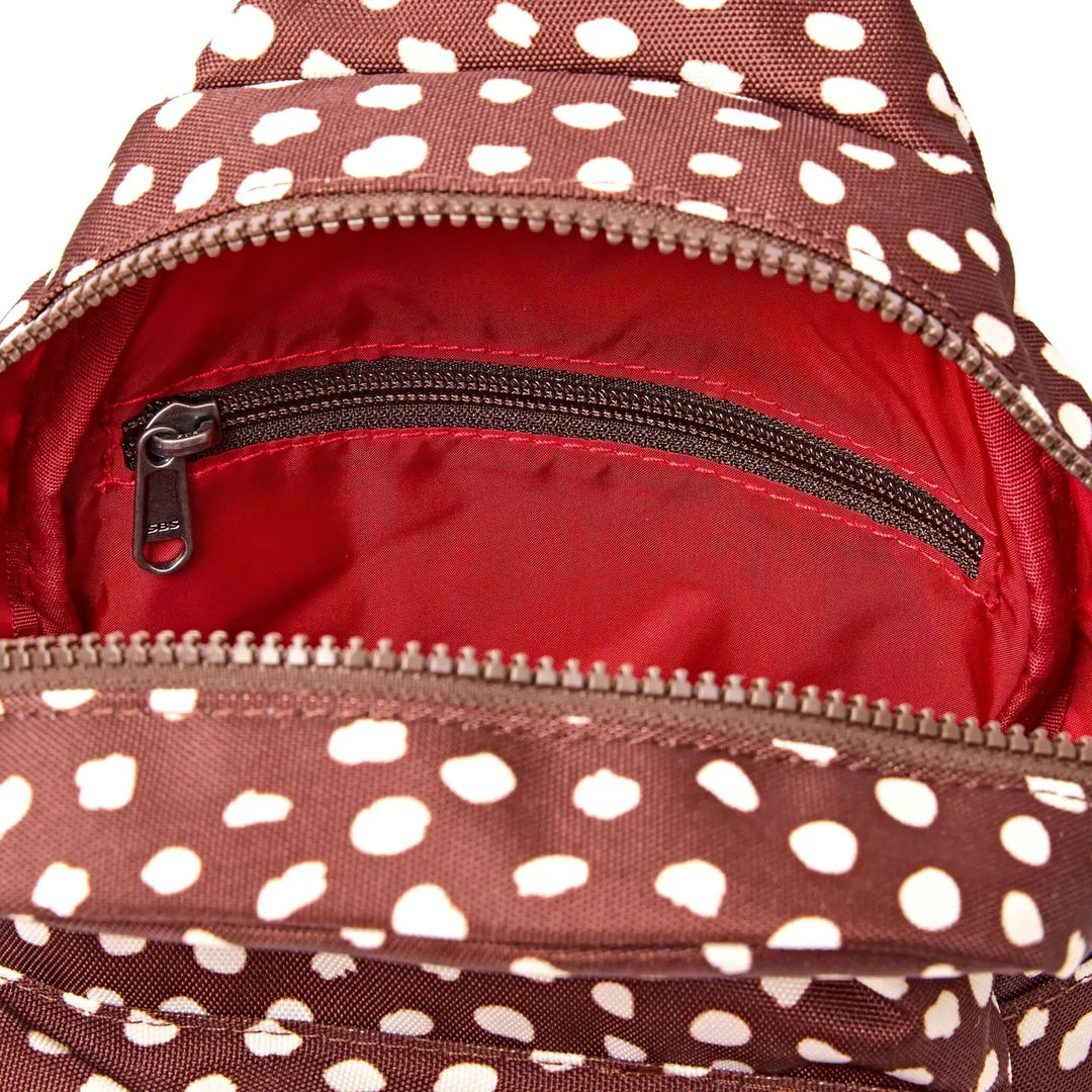 Willesdon Large Crossbody Bag in Brown Dot Canvas